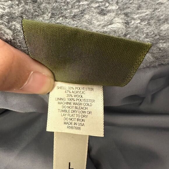 Maralyce Ferree Gray Wool Blend Popcorn Knit Buttoned Jacket size Large‎ NEW - Picture 9 of 12